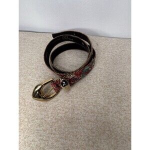 VTG Y2k motion East Belt Leather Multicolor Brass Buckle Waist Women Size Medium